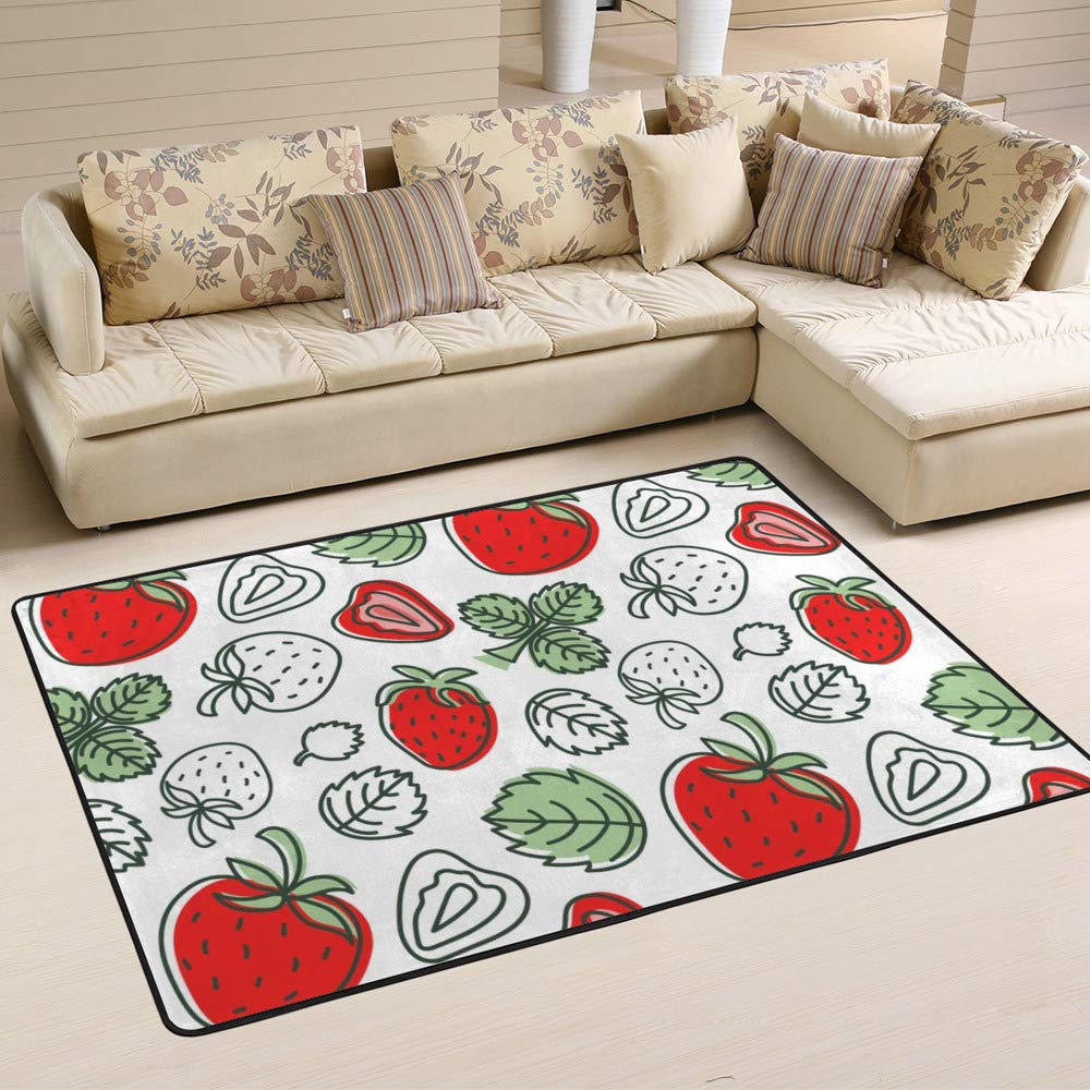 Tapis résistant aux Fraises Ruchen fini les taches tenaces au sol