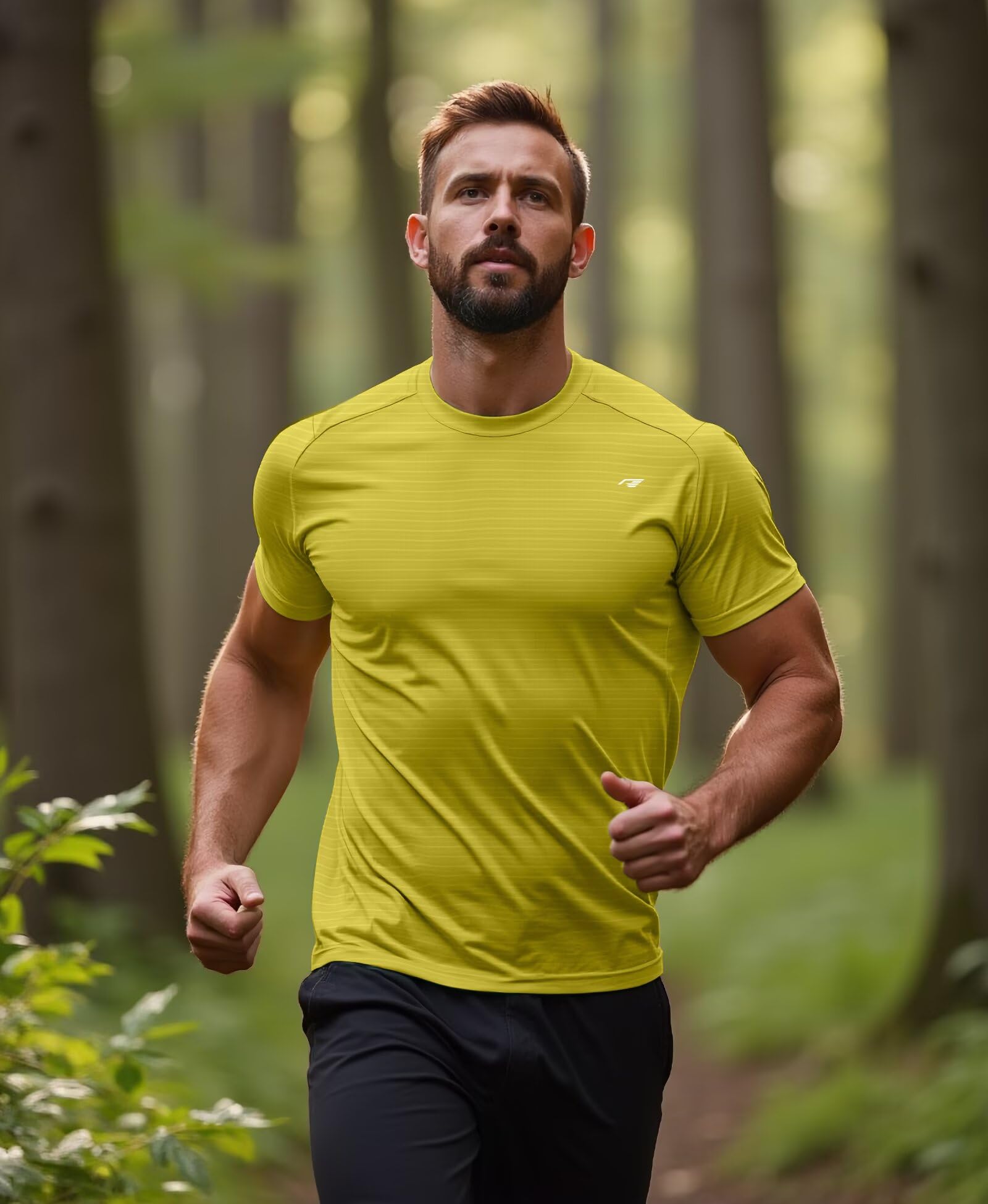 Camisetas de rendimiento para hombre, manga corta, ajuste atlético, absorbe la humedad, secado rápido, para gimnasio, correr, ropa deportiva
