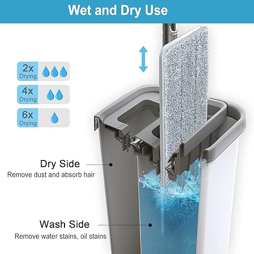 Miniatura 6 de Paquete de 8 almohadillas de repuesto de microfibra para trapeador, cabezales de repuesto para trapeador de pulverización de 13 x 4.7 pulgadas para