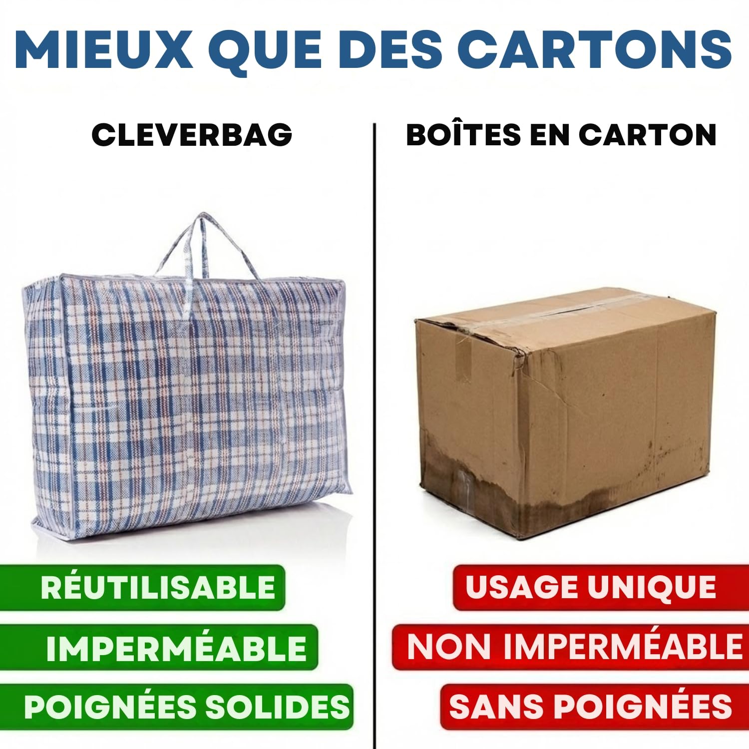 Lot de Grand Sac de Rangement, sac de Vêtements, sac de Déménagement ou de voyage (Unique, 12, Sacs)