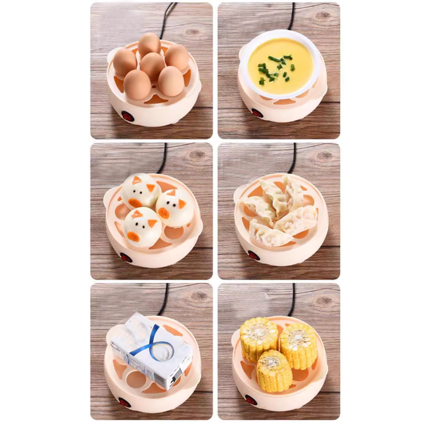 Cuociuova Elettrico - Cuociuova in Camicia con capacità di 6 Uova per Uova al Vapore, sode, Onsen Tamago, Uova alla Coque