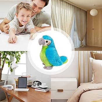 Amazon.co.jp: Wjnkom シミュレーションオウムぬいぐるみ、鳥
