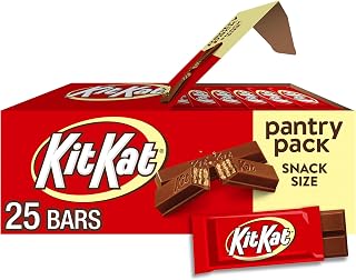 KitKat Milk Chocolate Wafer Snack Size Pantry Pack, 25 Pieces 12.25oz - Individually Wrapped for Office, Parties & On-the-Go