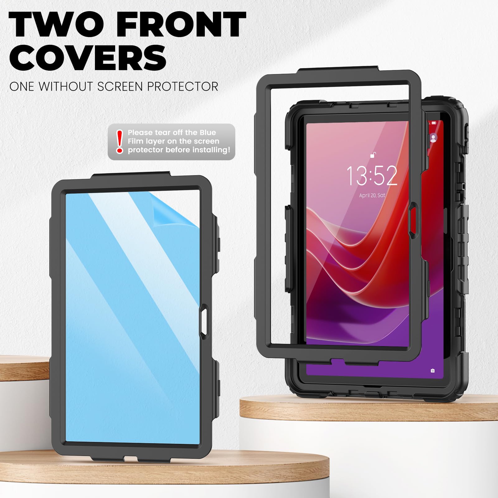 timecity Funda para tablet Lenovo Tab M11 (TB330FU/TB330XU) de 11 pulgadas con soporte para bolígrafo, soporte para lápiz capacitivo, protector de pantalla, correa de mano de 360°, para Tab K11 LTE