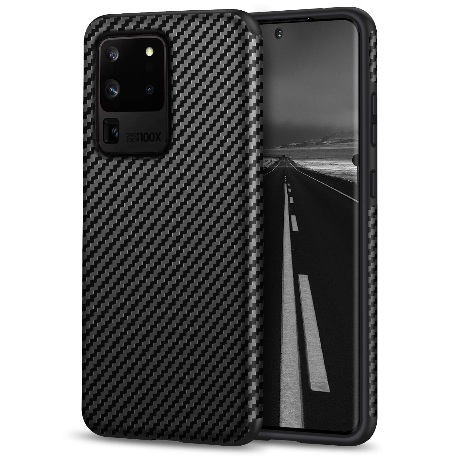 Tasikar Compatible with Samsung Galaxy 6.9 Case with Carbon Fiber Leather and Soft TPU Design Easy Grip Slim Case (Black)