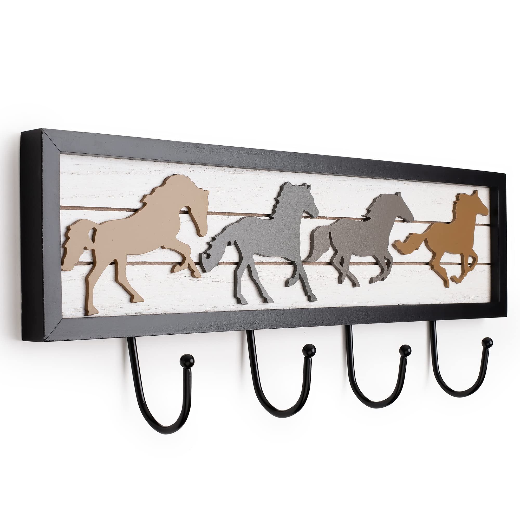 Lot de 4 supports muraux en métal pour bride de cheval avec tubes et vis, crochets pour rangement de matériel de cheval, noir Lot de 4 supports muraux en métal pour bride de cheval avec tubes et vis, crochets pour rangement de matériel de cheval, noir