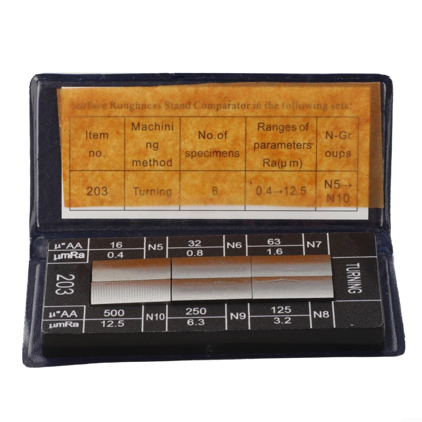 Helilyco Roughness Comparison Sample Block Ra0.05 To 12.5 Micrometer Standard for surface Finish Gauge Set Steel(lathe)