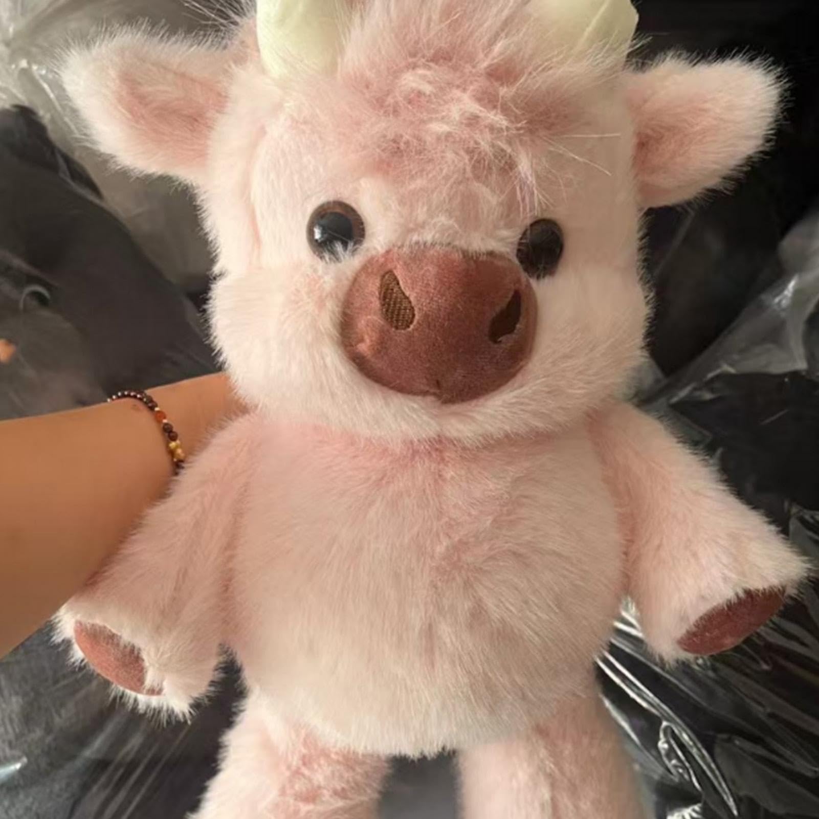 Peluche Muccas Che Corre, 45CM Peluche Di Muccas Delle Highlands, Adorabile Morbido Pelosa M-ucca Peluches Che Corre Animale, Alleviare Stress Animale Bambola Bovini Delle Highlands Peluches Cuscini