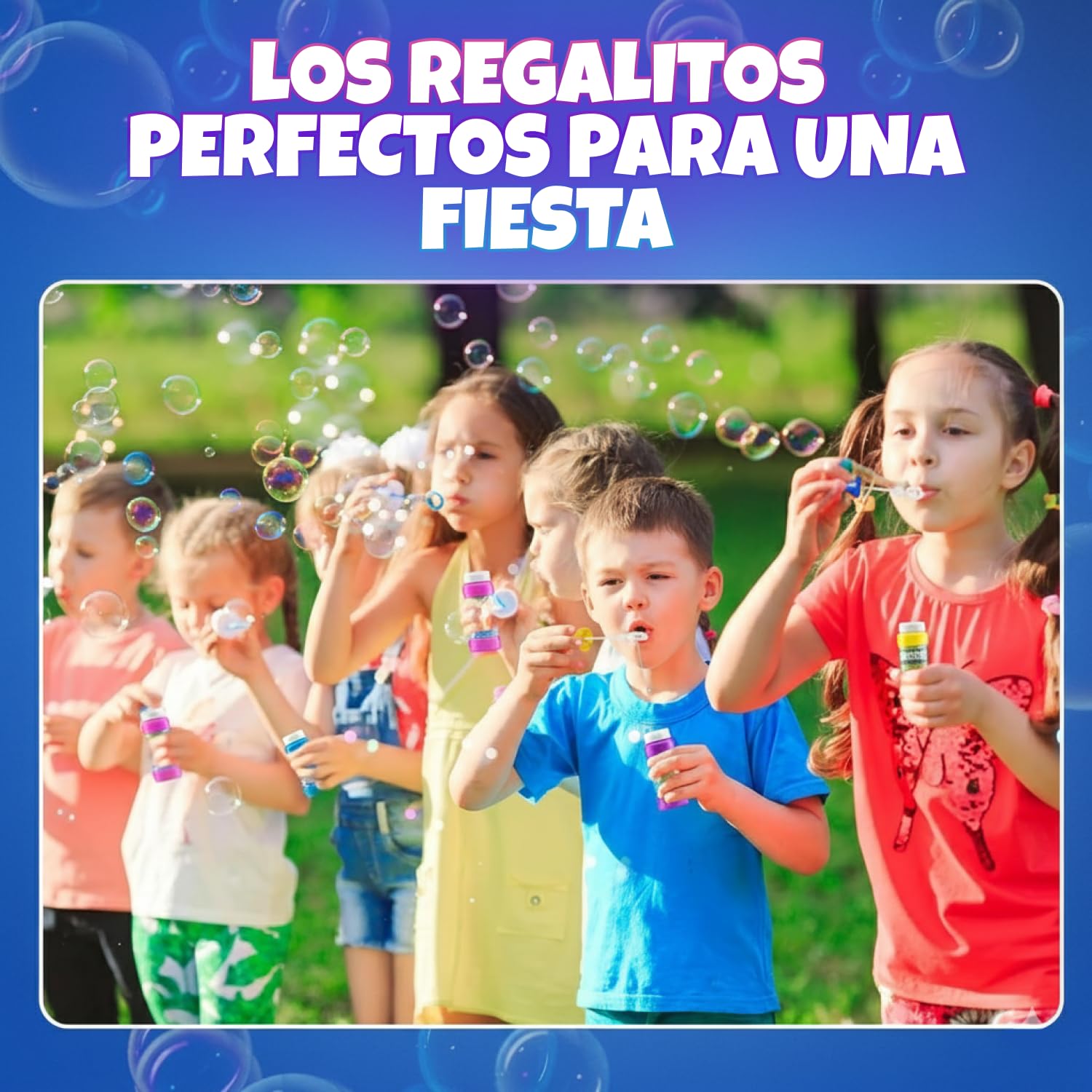 Burbujas de Fiesta para niños – Paquete de 24, 59,1 ml con varitas, Colores neón Surtidos para Juegos al Aire Libre, Fiestas de cumpleaños y Bolsas de Regalos