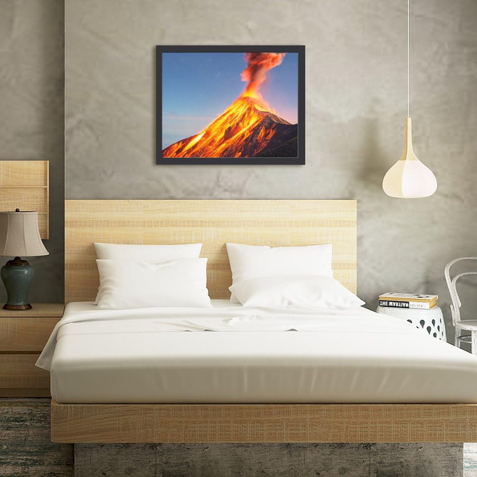 Amazon.co.jp: 巨大な火山の噴火 絵画 絵 魅惑的な色彩の風景