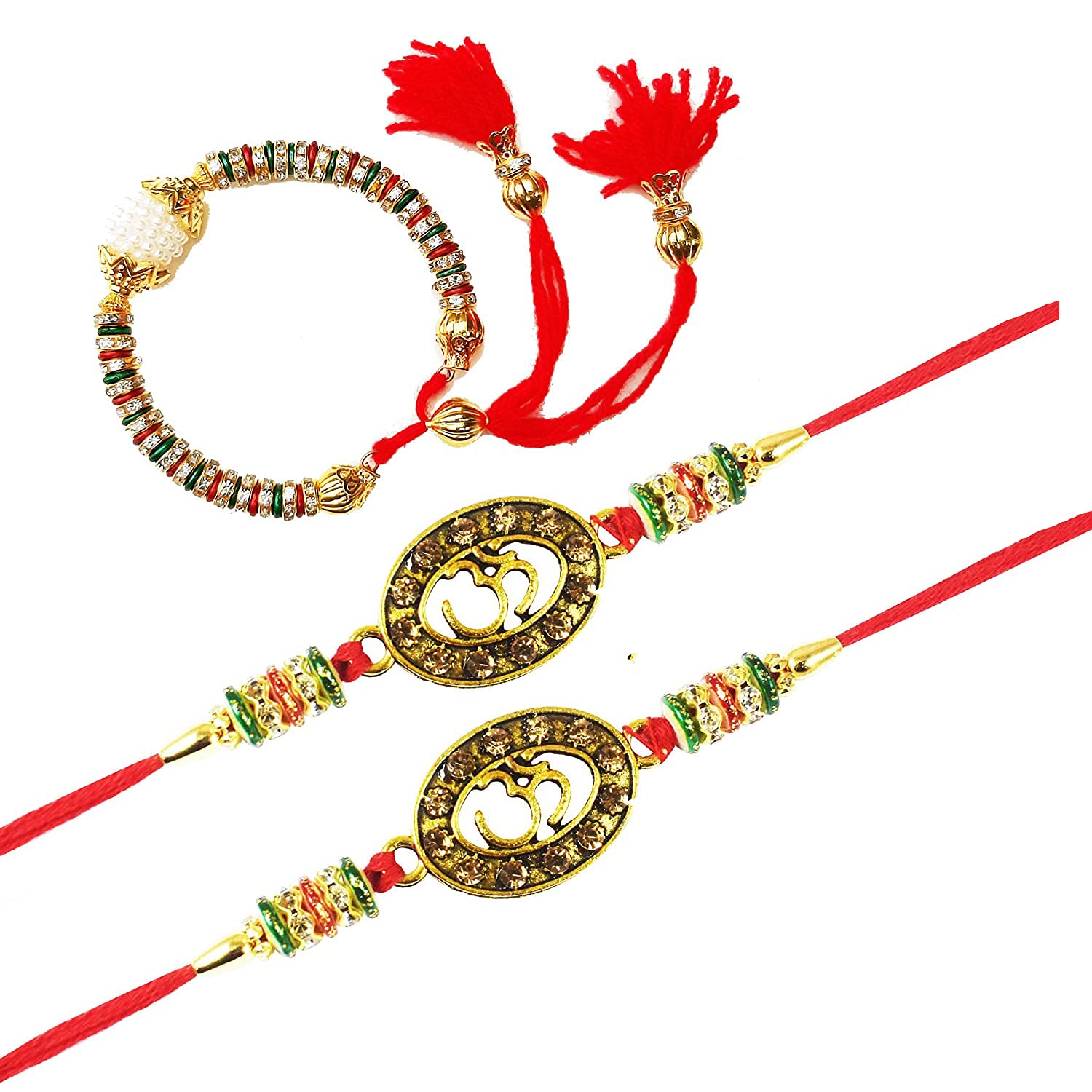 Urvi Creations Set Of 3 Multi Bhaiya Bhabhi Rakhi Set Bhabhi Lumba Pair Rakhi Couple Rakhi For Bhaiya Brother Bhai Bhabhi Chuda Lumba Rakhi Rakshabandhan Rakhi Gift (B08C4TGRPT) Amazon Price History, Amazon Price Tracker