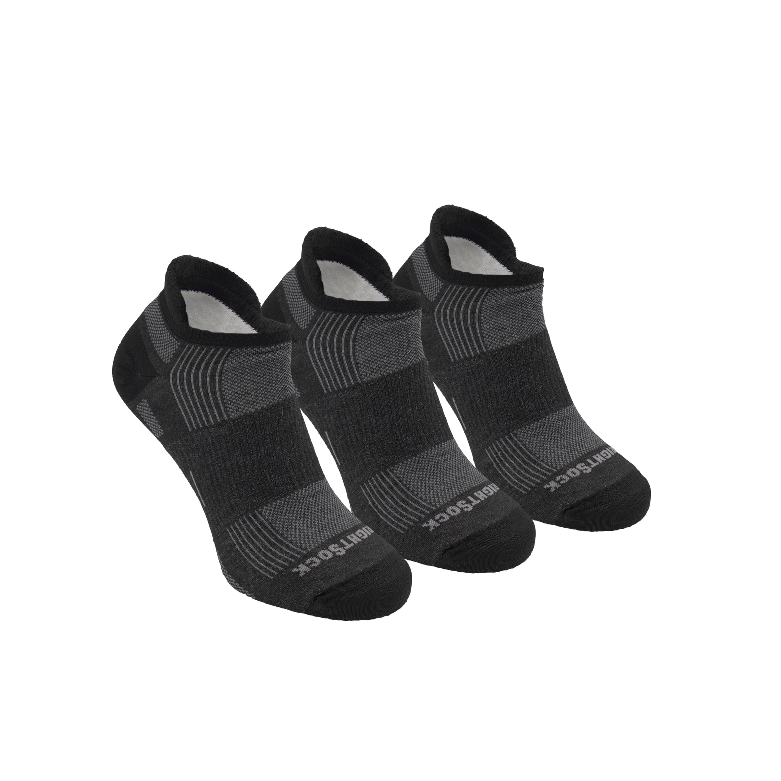 Wrightsock Run Tab - Calzini da corsa per uomo e donna, imbottiti, ecologici e anti vesciche, con il nostro design brevettato a doppio strato, realizzati in America, senza vesciche garantite, nero,