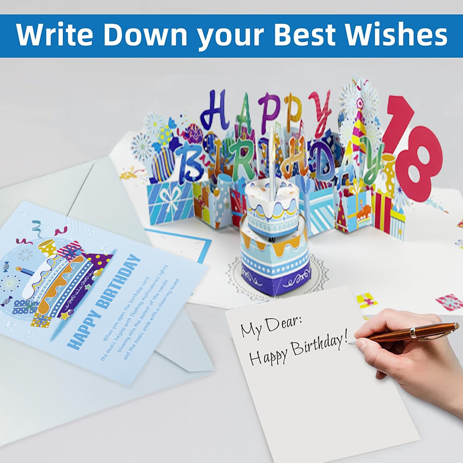 Gumry 18TH Musical Birthday PopUp Card, Blowable Colorful Large - View #13