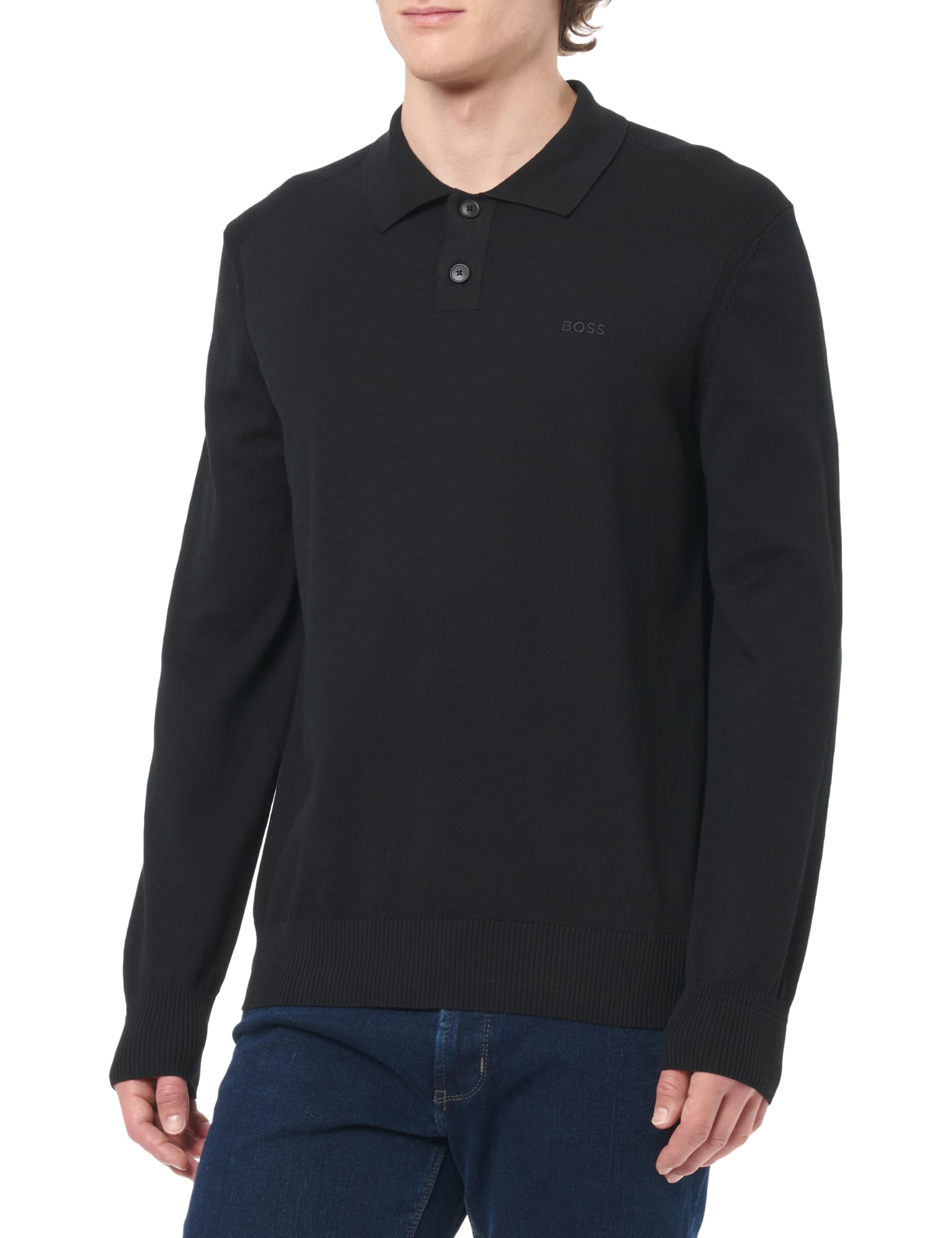 BOSS Men's Asac_pl Knitted Sweater, 001black, 3XL
