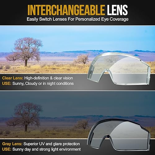 Miniatura 4 de OneTigris Gafas tácticas OTG sobre gafas y máscara de airsoft X Storm Máscara de malla plegable con parche de moral de mandíbula de tiburón extraíble