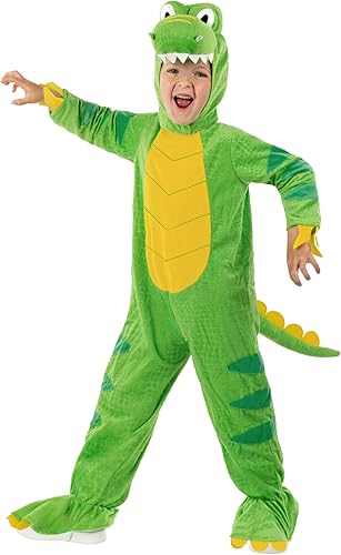 Morph Disfraz de dinosaurio verde para niños, disfraz de T-Rex con piescola adjuntos, traje de dinosaurio de calidad