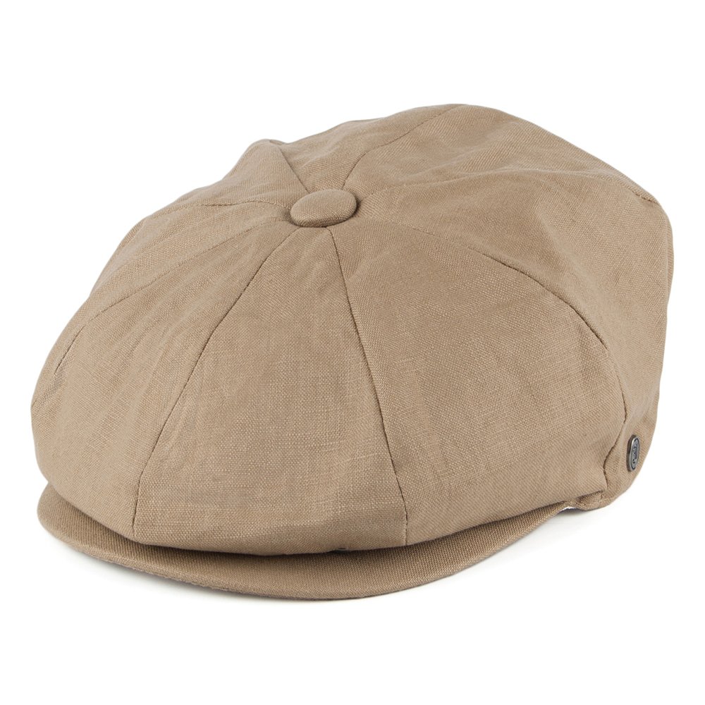 Jaxon & James Linen Newsboy Cap - Camel - Medium