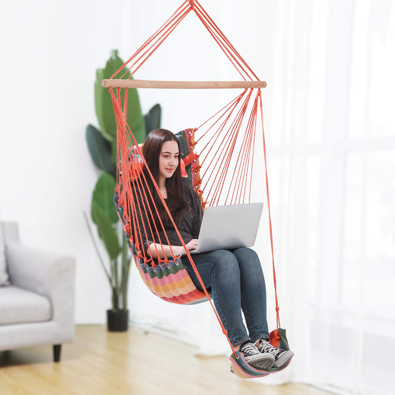 Songmics Hammock Chair Hanging Chair With Pillow And Footrest Xl