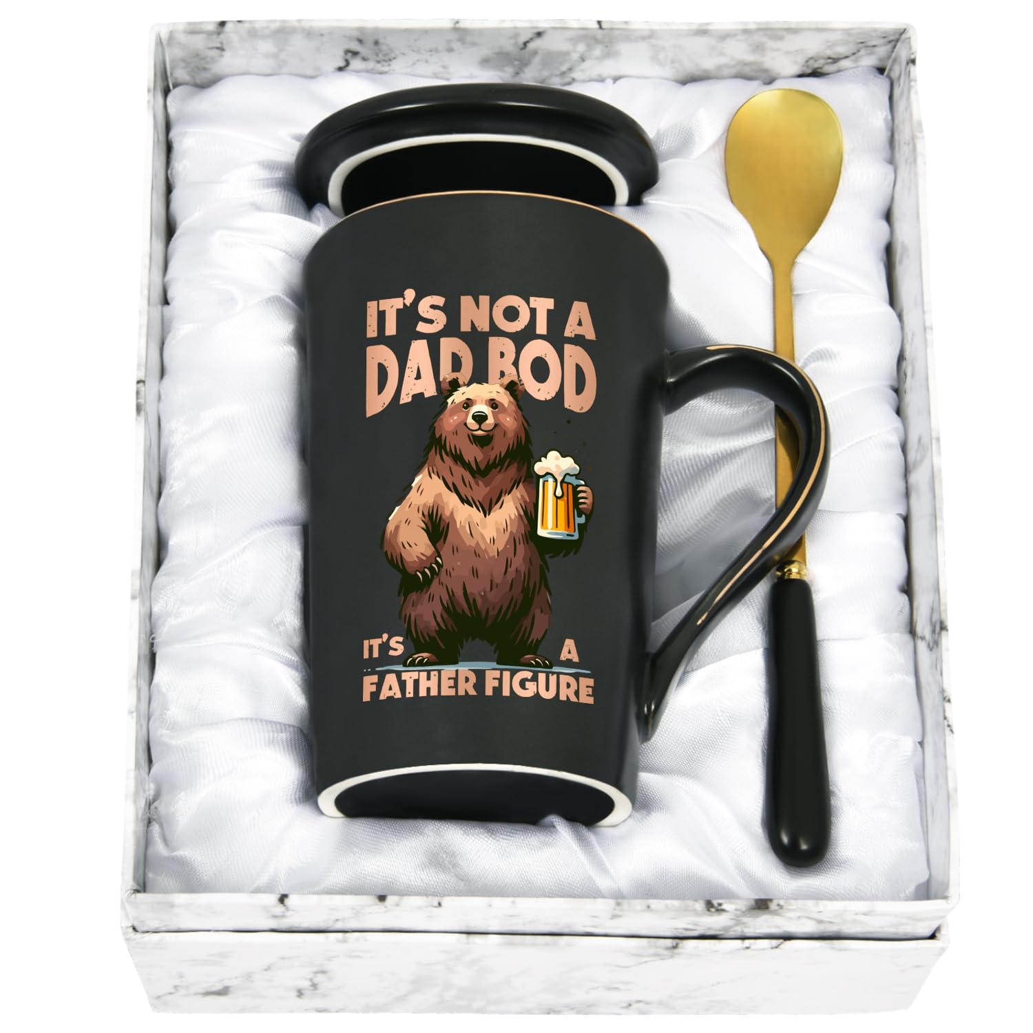 Joymaking Dad BOD Coffee Mug Gifts from Daughter Son Father's Day Birthday Christmas Gifts Dad Mug, 14 oz Black