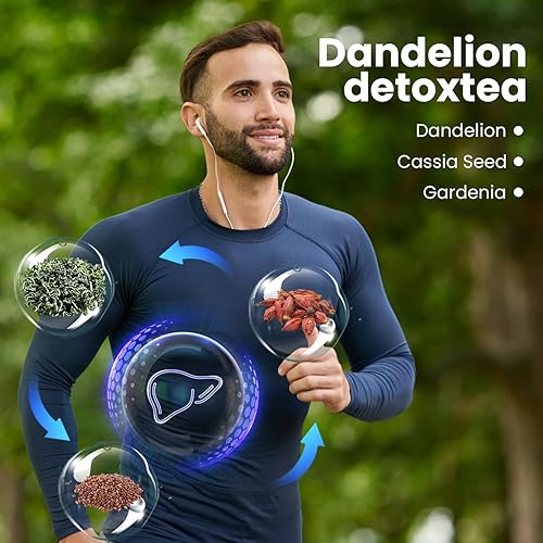 Miniatura 4 de Yonitea Té de Wolfberry de diente de león orgánico, salud del hígado y los riñones, 7 ingredientes herbales naturales con crisantemo, bayas de Goji,