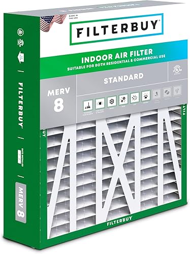 Filterbuy Filtro de aire MERV 8 de 17.5 x 21 x 5 pulgadas, protección contra el polvo (paquete de 1 unidad), filtros de aire plisados HVAC para disponible en Yaxa El Salvador