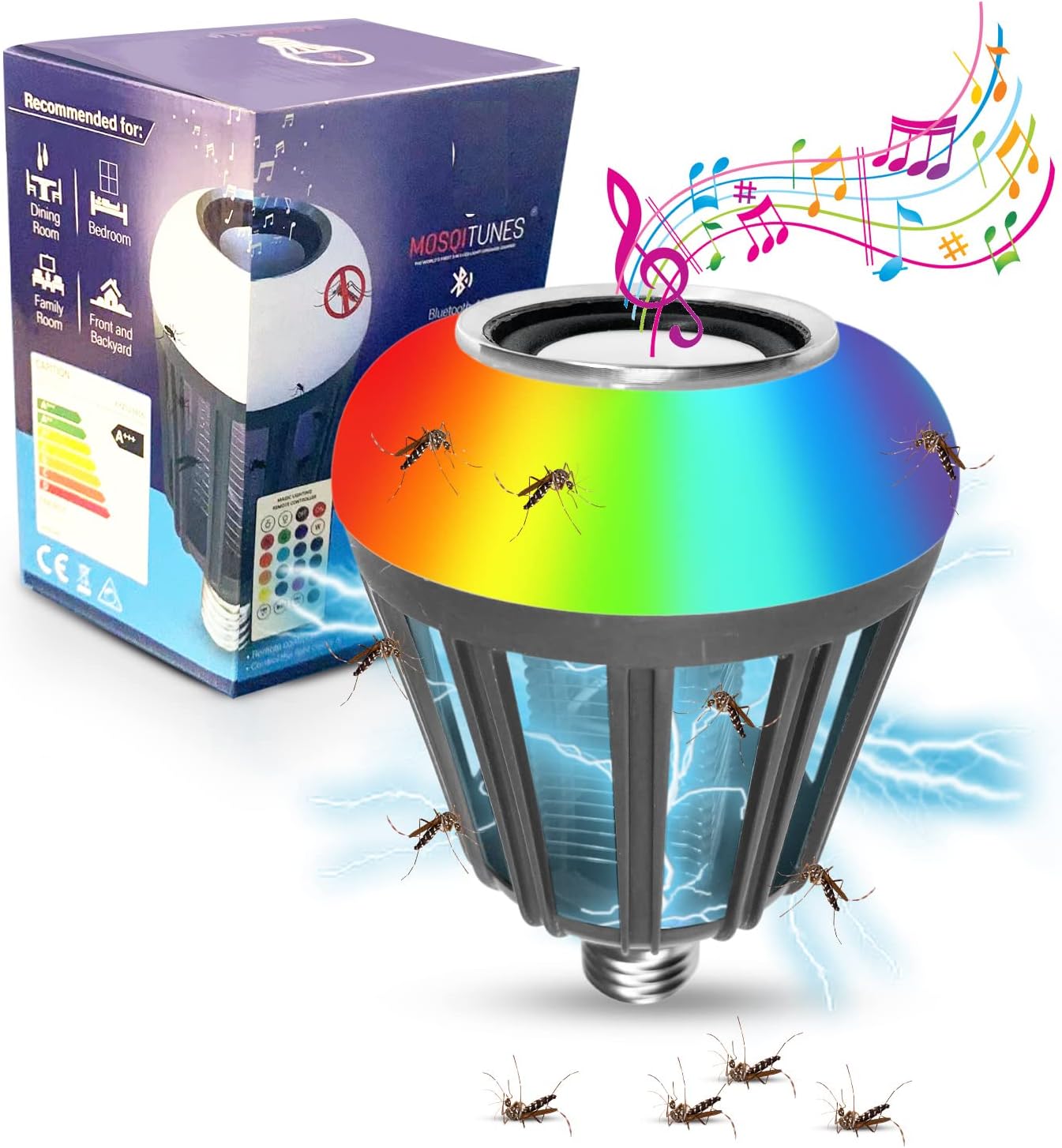 Outdoor Bug Zapper, LED Light Indoor Repellant Bluetooth Speaker with Light, Electric Mosquito Zapper lamp Outdoor Electric Fly Mosquito lamp Bug Light Bug Light Satisfying LED