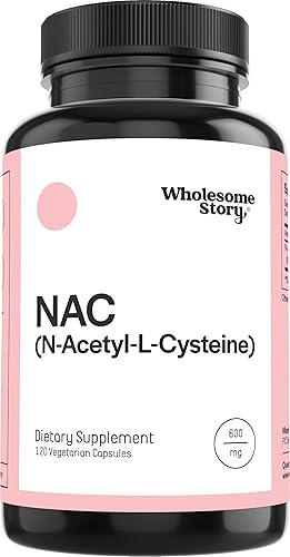Wholesome Story Suplemento NAC N acetil cisteína 600 mg | Apoyo para el hígado, los pulmones y la fertilidad | 120 cápsulas | Suministro de 120