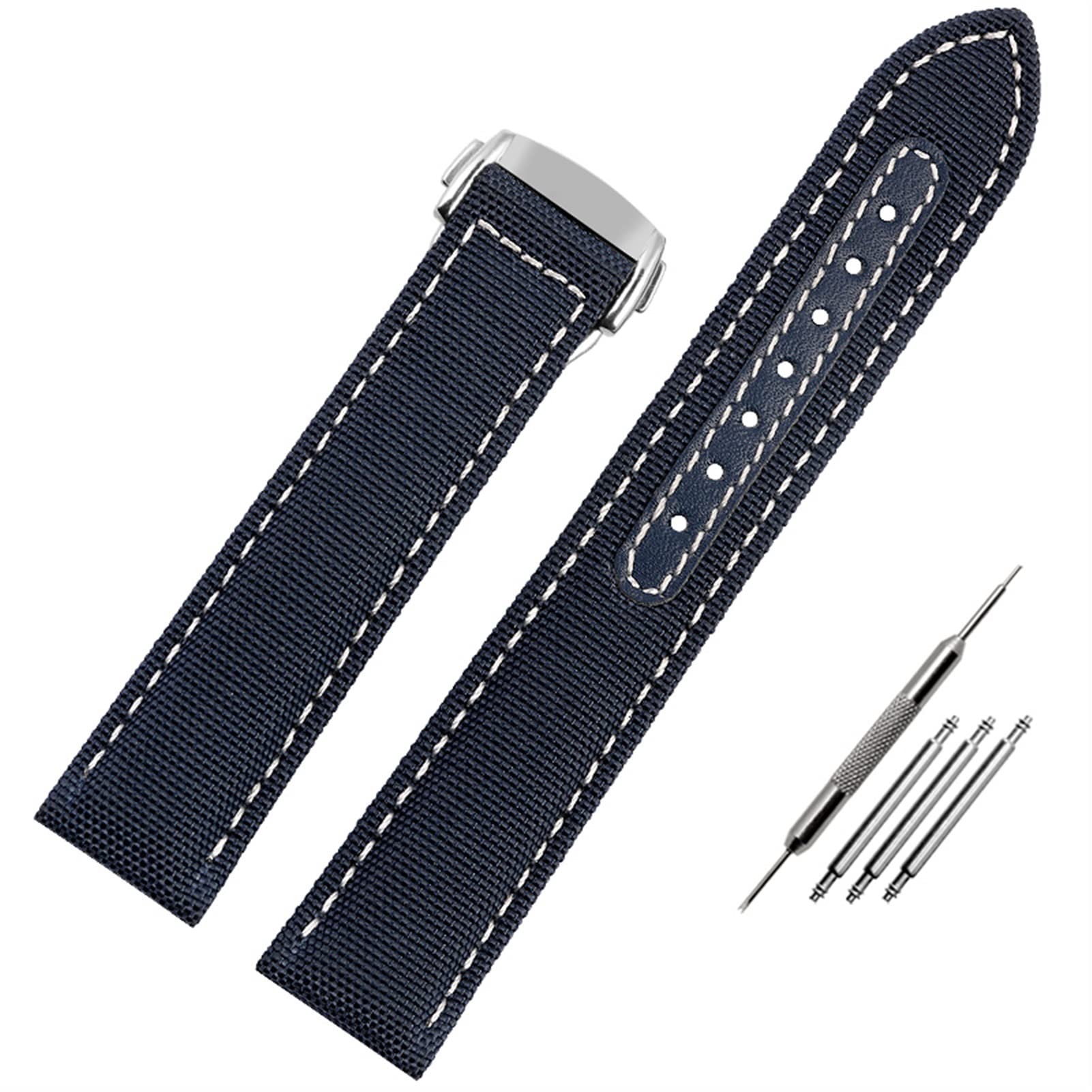 19 mm 20 mm tkany płócienny pasek do zegarka Omega Seamaster 300 AT150 tkanina skóra nylon AQUA TERRA 150 niebieski czarny pasek do zegarka, 21mm, Agat
