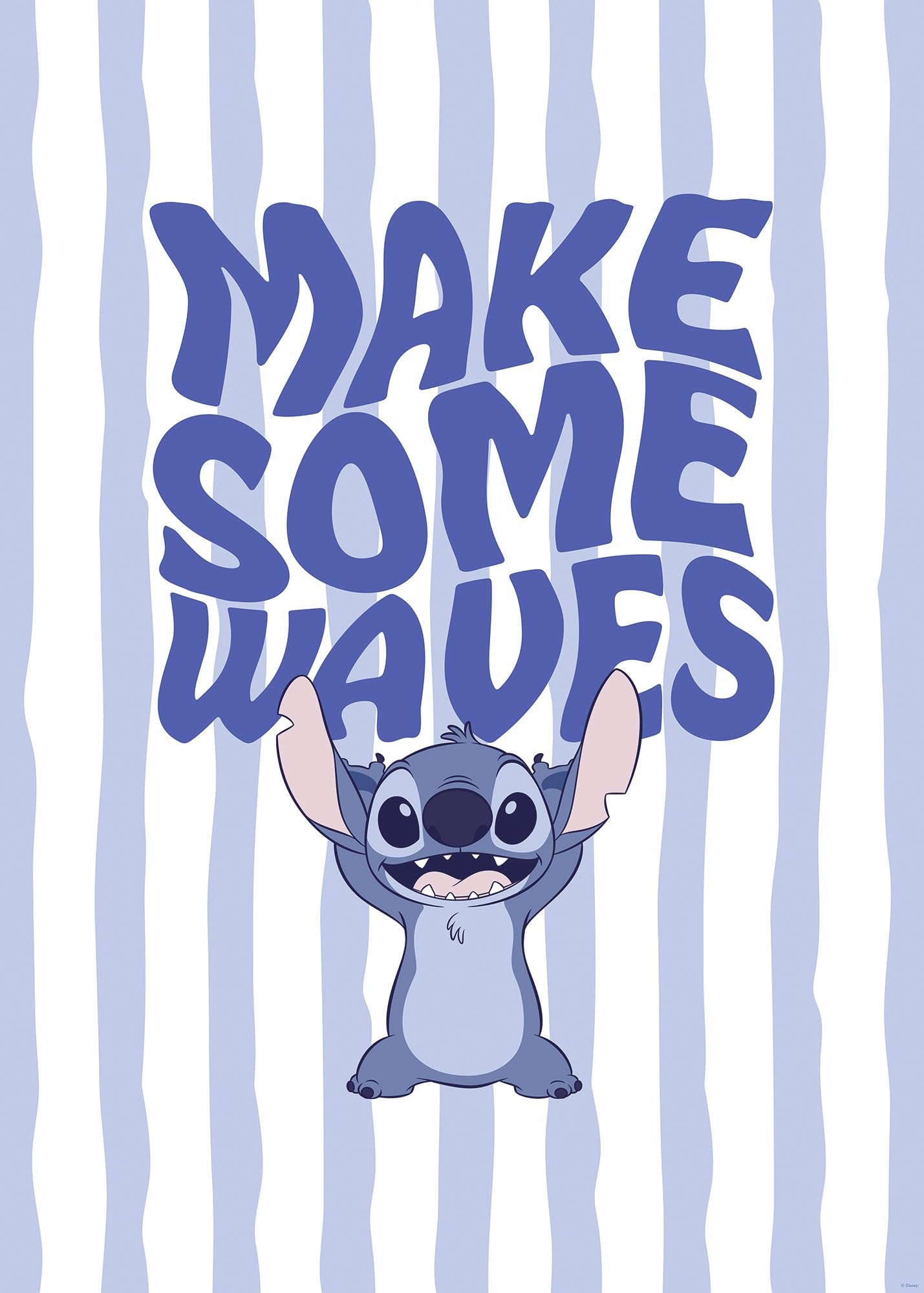 Komar Disney Lilo and Stitch Make Some Waves - Size 50 x 70 cm - Poster, Nursery Decoration, Rolled without Frame, Blue