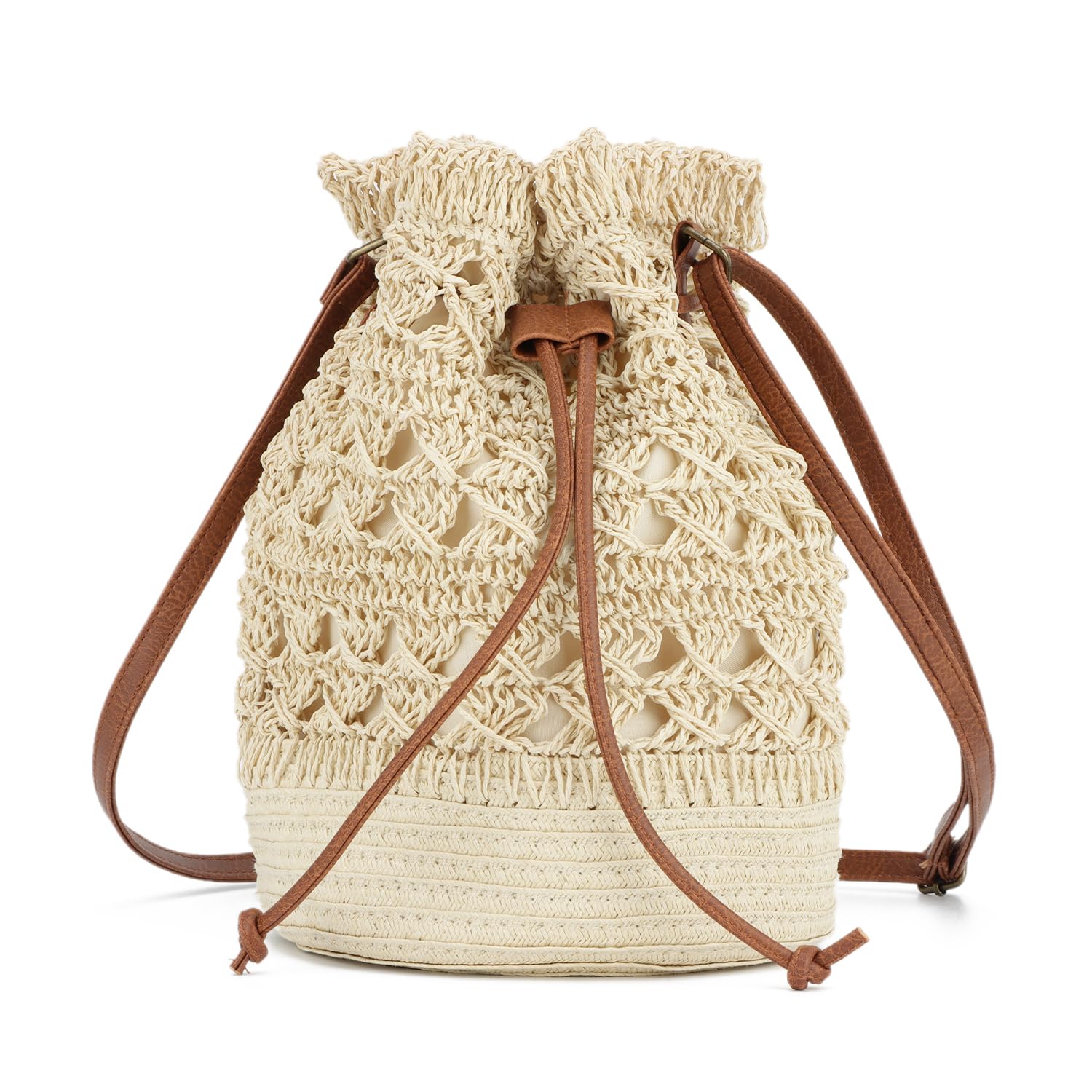 Syrads Bolso de embrague tejido Bolso de paja para niñas Bolsos bandolera de verano en la playa