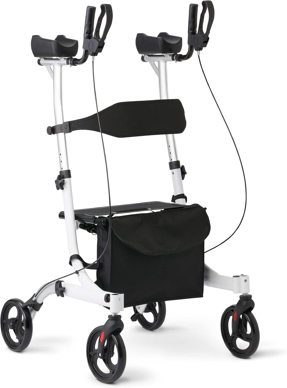 Medline Upright Rollator Walker with Padded Armrests, Stand Up Walkers