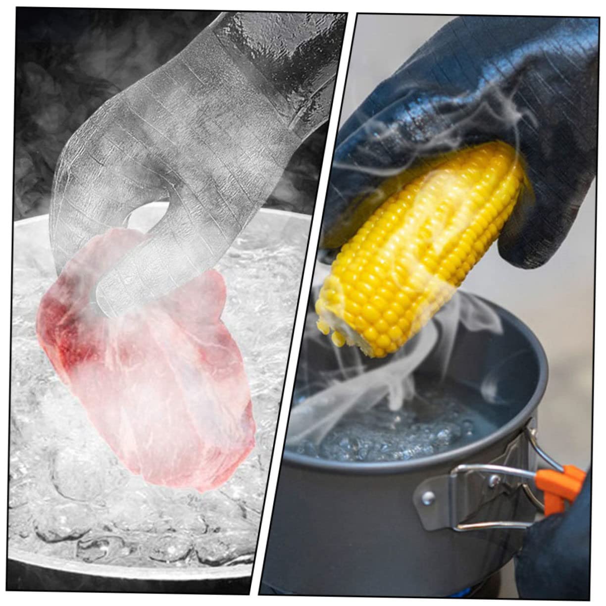 Guanti Bbq Resistenti al Calore in Neoprene Impermeabili Neri | 1 Paio, Isolamento Termico per Cucina e Ambienti Caldi, Protezione da Acqua, Adatti alla Griglia