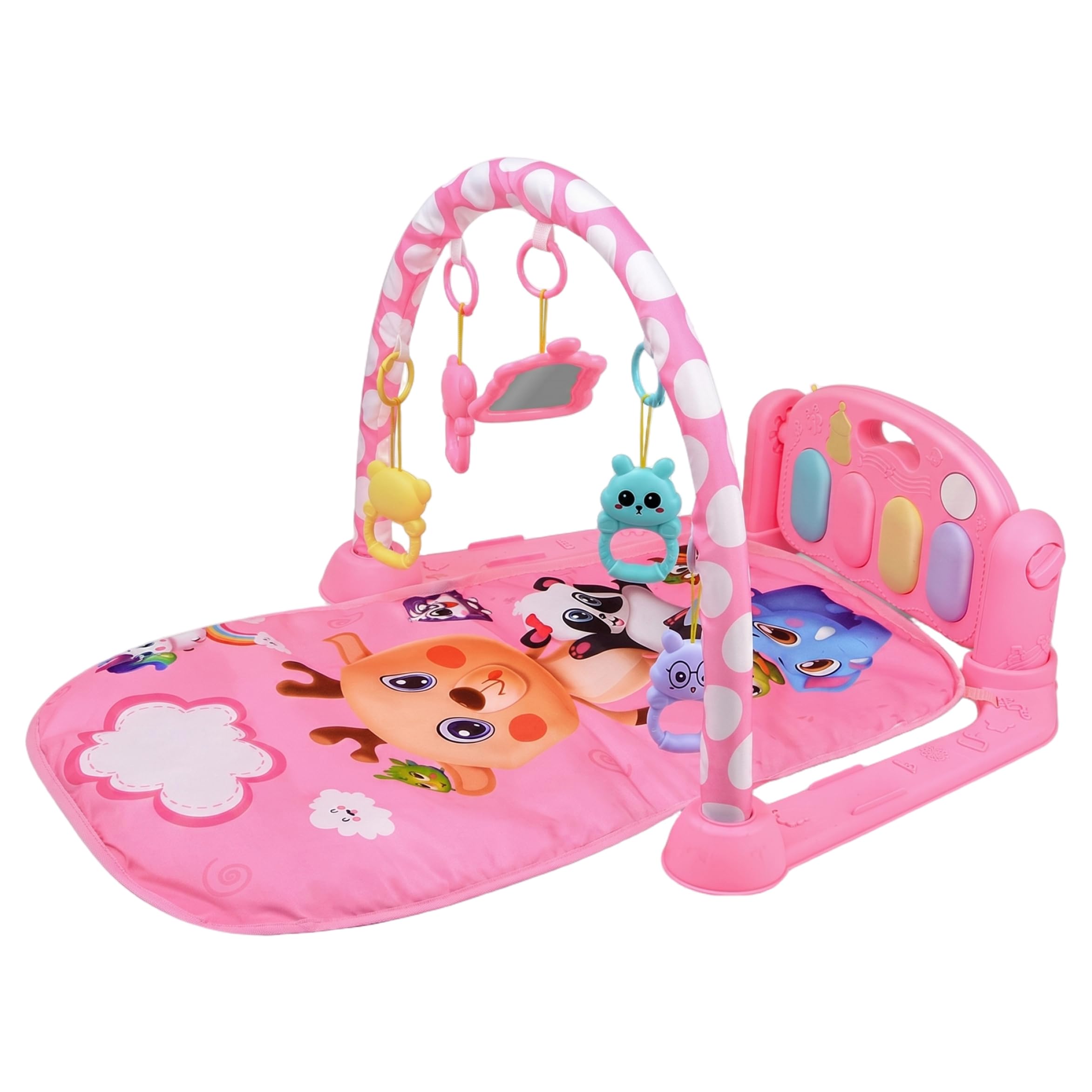 Baby-Gymnastik-Spielmatte, Kick-and-Play-Klavier-Gym mit Musik und Lichtern, faltbare Kleinkind-Aktivitätsmatte für Zuhause und Reisen, Style2