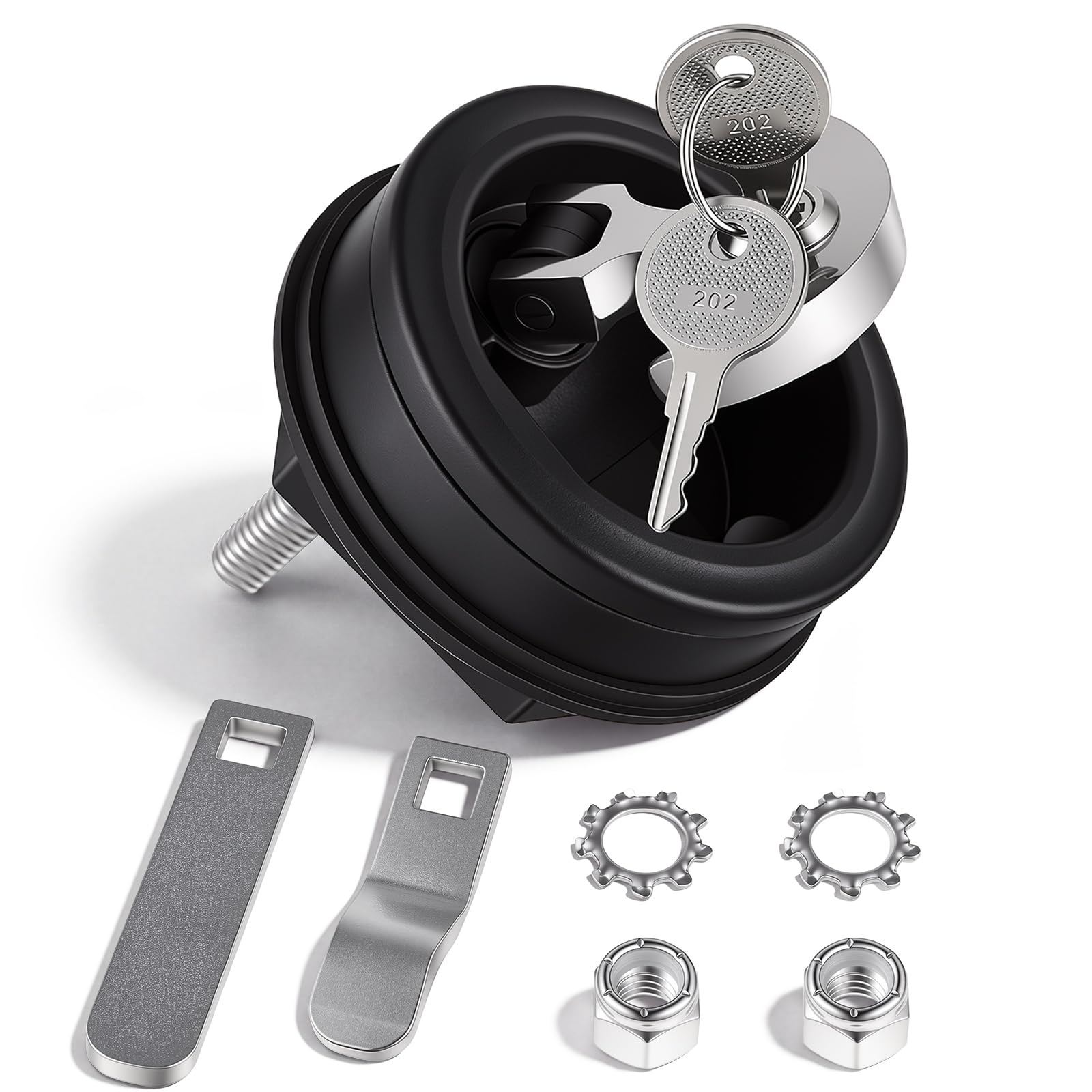 Locking Boat Hatch Latch, 2-3/8 to 2-1/2 in, Flush Mount
