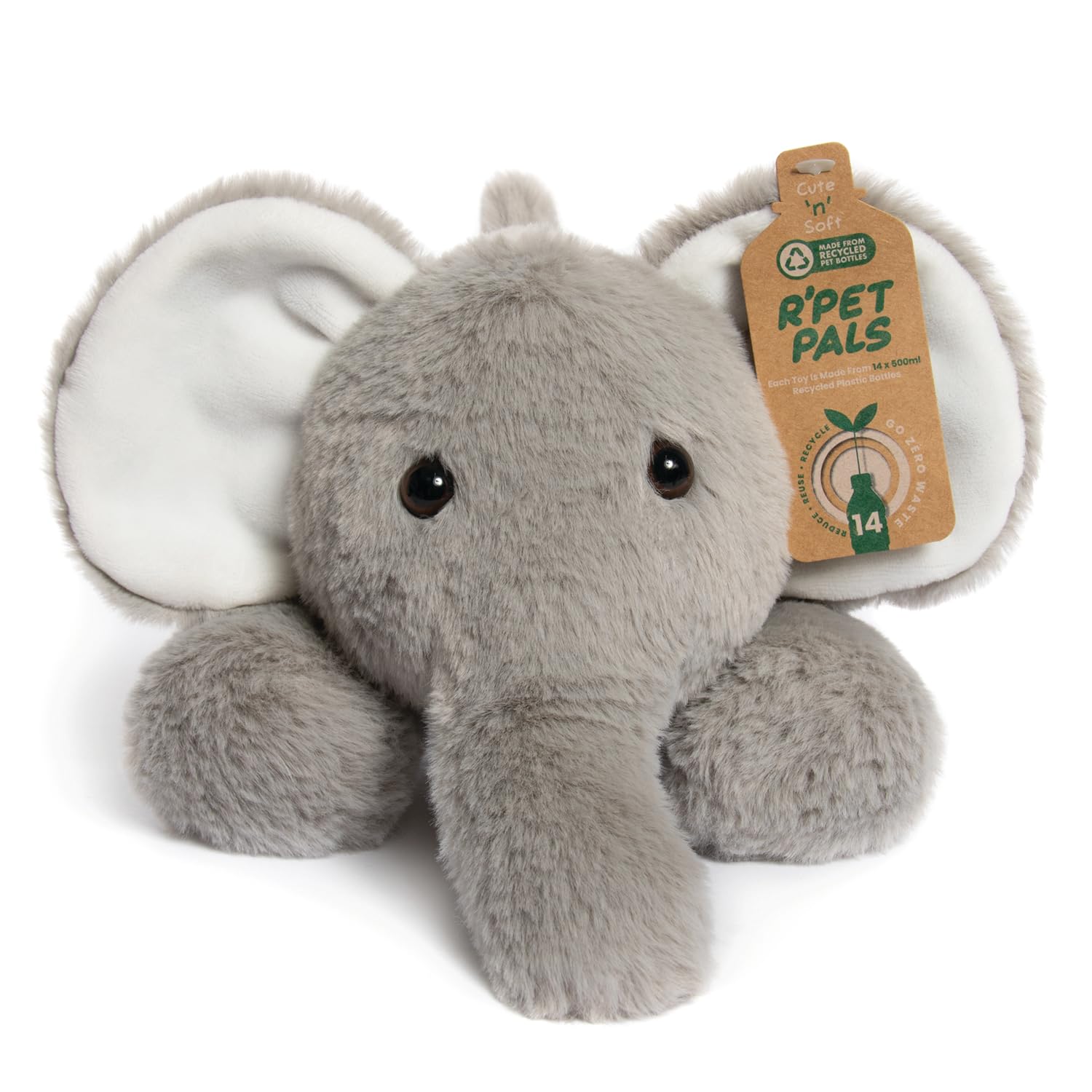 Lesser & Pavey Rpet Pals Ellie Layin Elephant Teddy For Kids | Made Up of Recycled Bottles | Stuffed Animal Soft Toys | Ideal For Birthday or Baby Gift