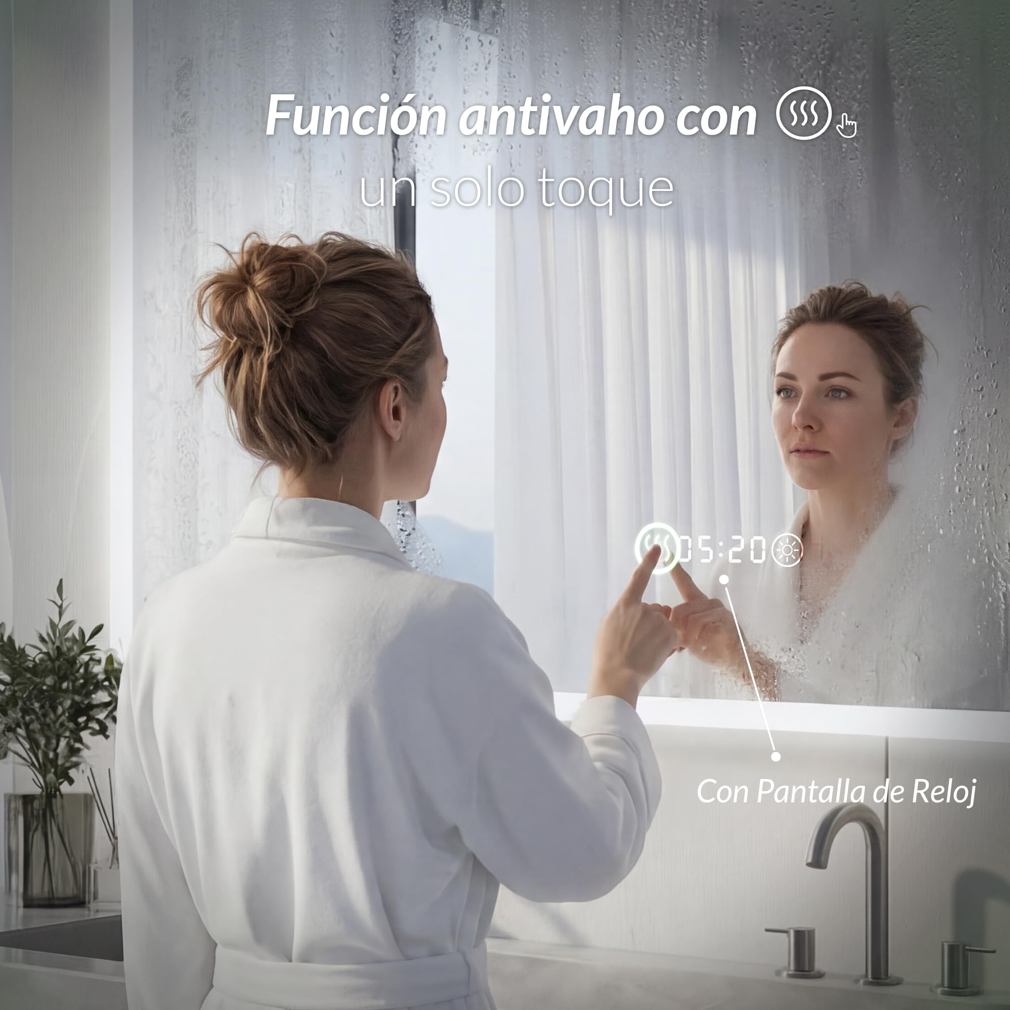 Espejo baño con luz Frontal LED antivaho