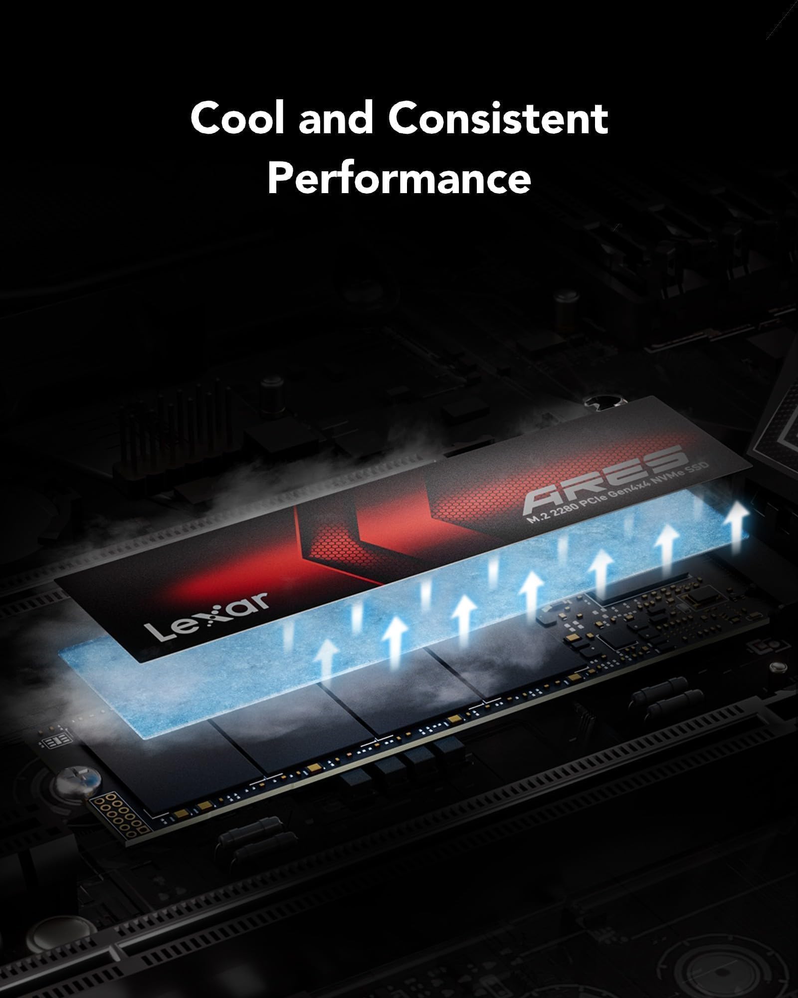 内蔵型SSD Lexar ARES M.2 2280 SSD 4TB Lexar ARES 4TB SSD, M.2 2280 PCIe Gen4x4 1.4 Internal NVMe SSD, Up