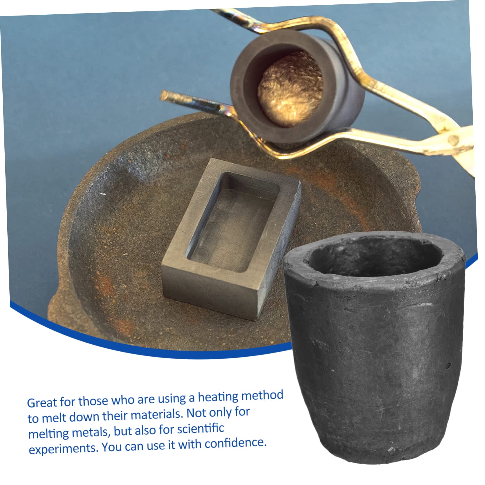 HOODANCOS Clay Crucible Clay Graphite Melting Gold Cup Silicon Carbide Graphite Crucible Metal Smelting Cup Black