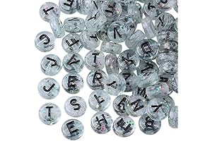Pandahall Clear Alphabet Letter Beads
