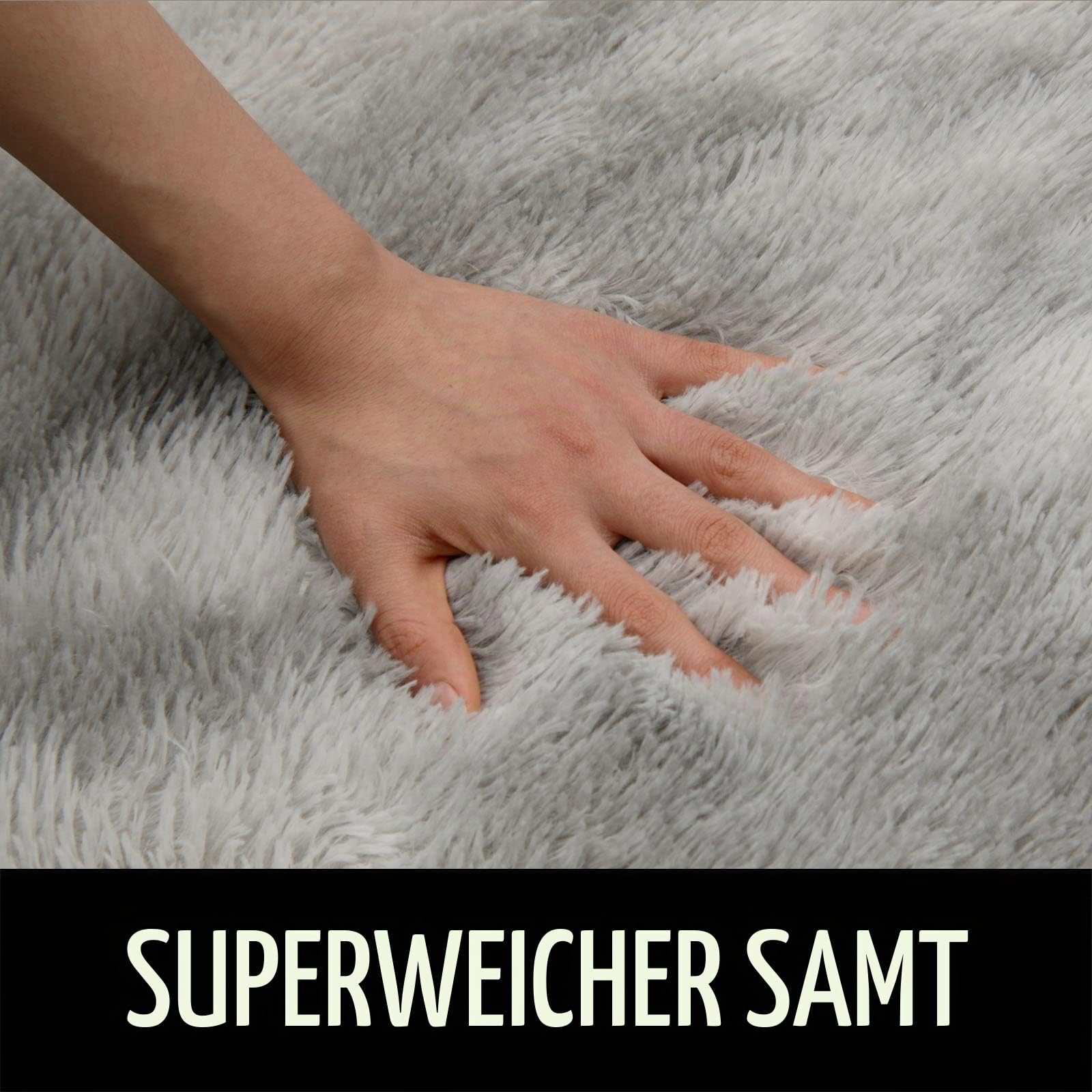 Pauwer Shaggy Flauschiger Teppich Wohnzimmerteppich Langflor rutschfest Bettvorleger Bodenmatte für Schlafzimmer,160 X 200 cm