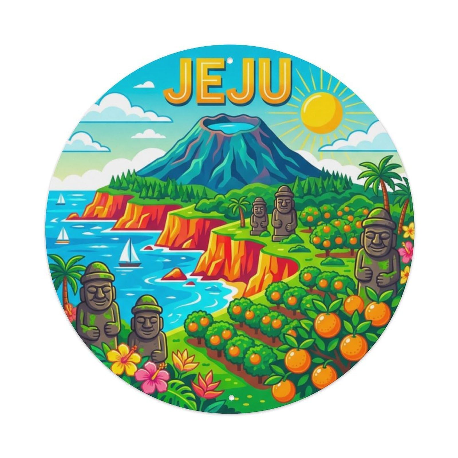 Retro Travel South Korea Jeju Metal Tin Sign