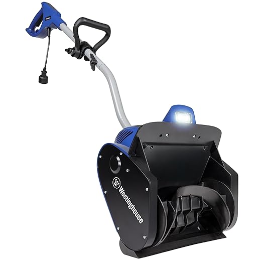 Westinghouse WSnow11SD Corded Snow Shovel, 11-inches Wide, Electric Snow Shovel with 20ft Throwing Distance, Plows 300lbs/min for Driveway/Steps/Sidewalk/Porch