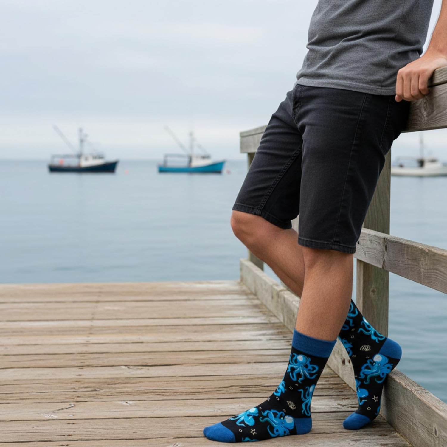 HAPPYPOP Sea Turtle Gifts for Men - Funny Frog Socks Octopus Gifts, Ocean Animal Socks - Image 7