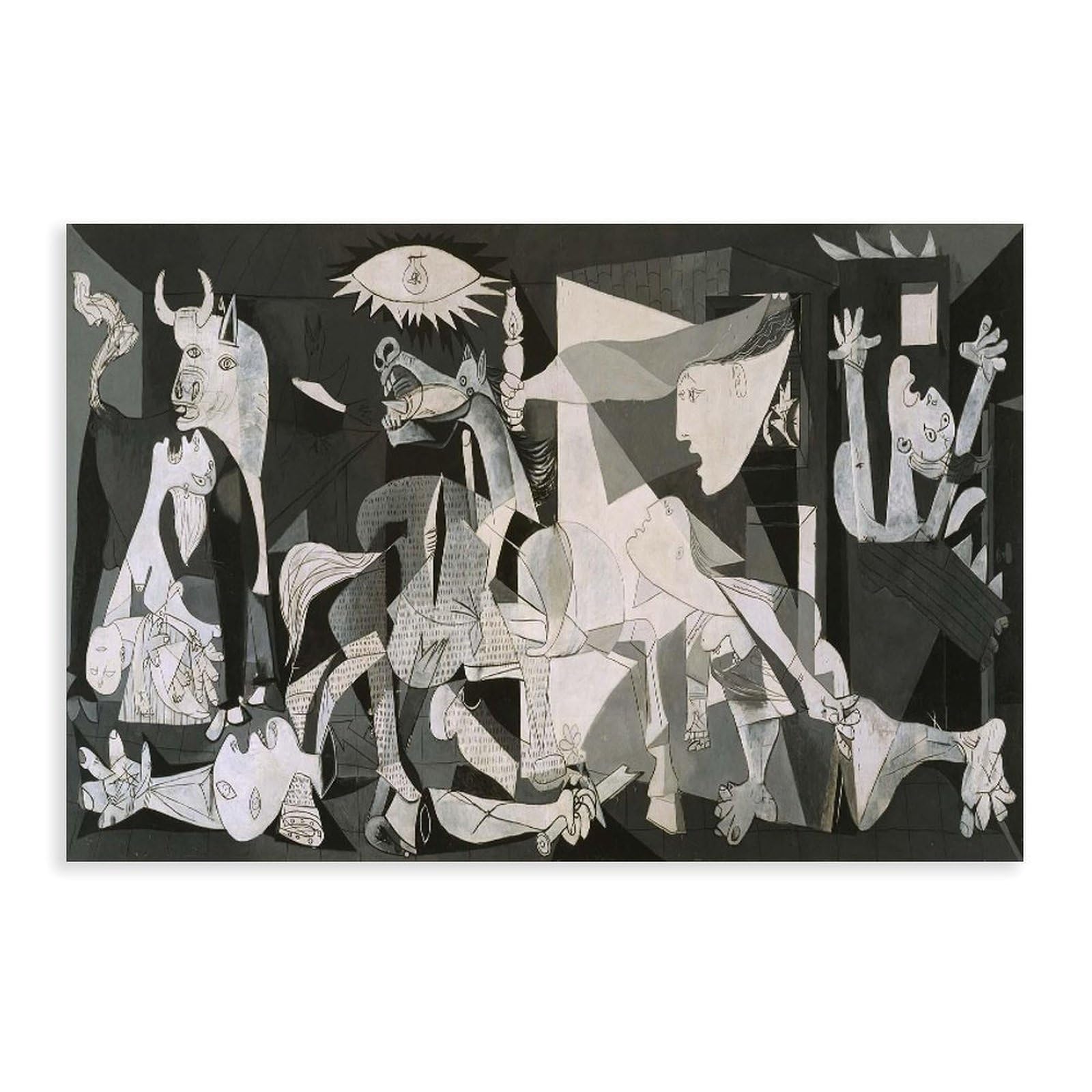 WCYB Guernica by Pablo Picasso Posters Prints Canvas Deco Paintings Wall Art Unframe 16" L X 24" W