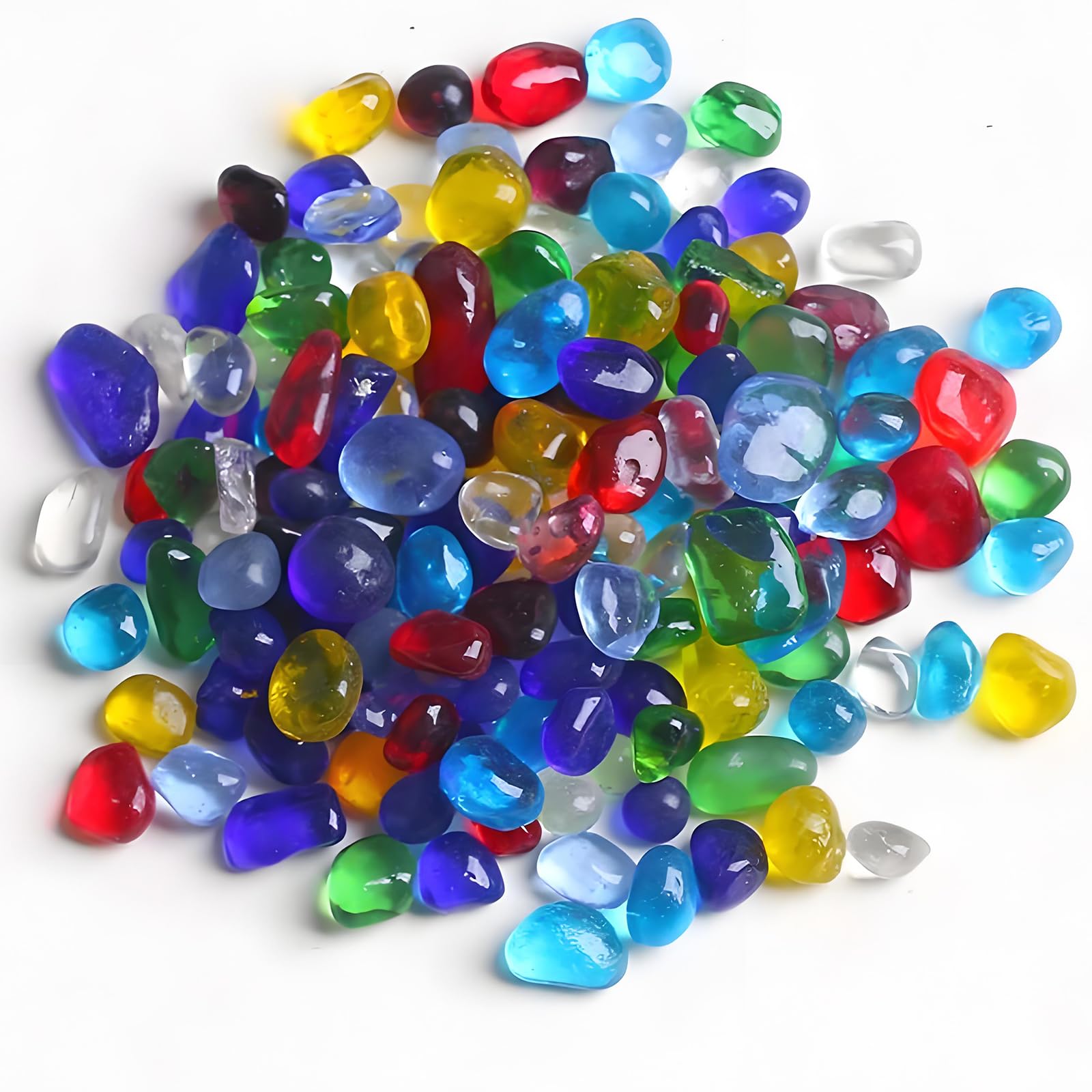1 Lb Sea Glass for Crafts, 0.2-0.35" Gravel for Aquarium, Fish Tank, Freshwater Tank, Turtle Tank, Colorful Small Rocks for Pots Indoor, Decorative Pebbles for Indoor Plants