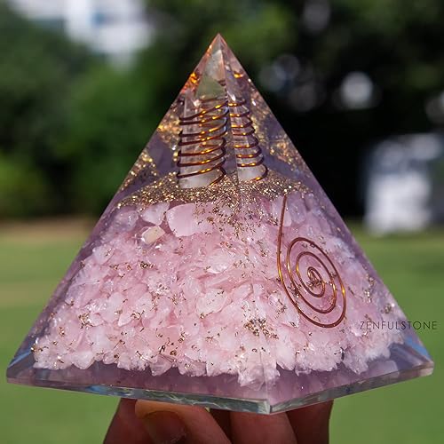Miniatura 15 de Black Tourmaline Orgone Pyramid for Protection & Security Orgonite pyramids with Copper Coil and Crystal Quartz for Chakra Protection