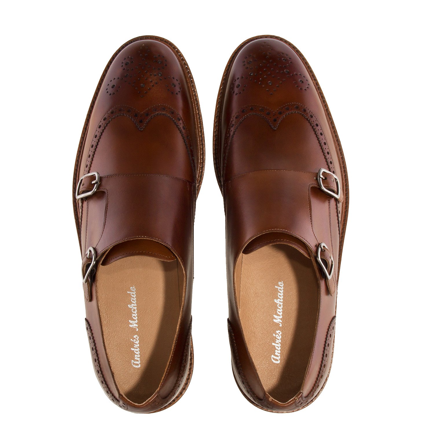 Andrés Machado - Chaussures habillées de style monk pour hommes et jeunes - 21221 - Chaussures habillées en cuir de haute qualité - Fermeture à boucle - Grandes pointures EU 47 à EU 50 - MADE IN SPAIN