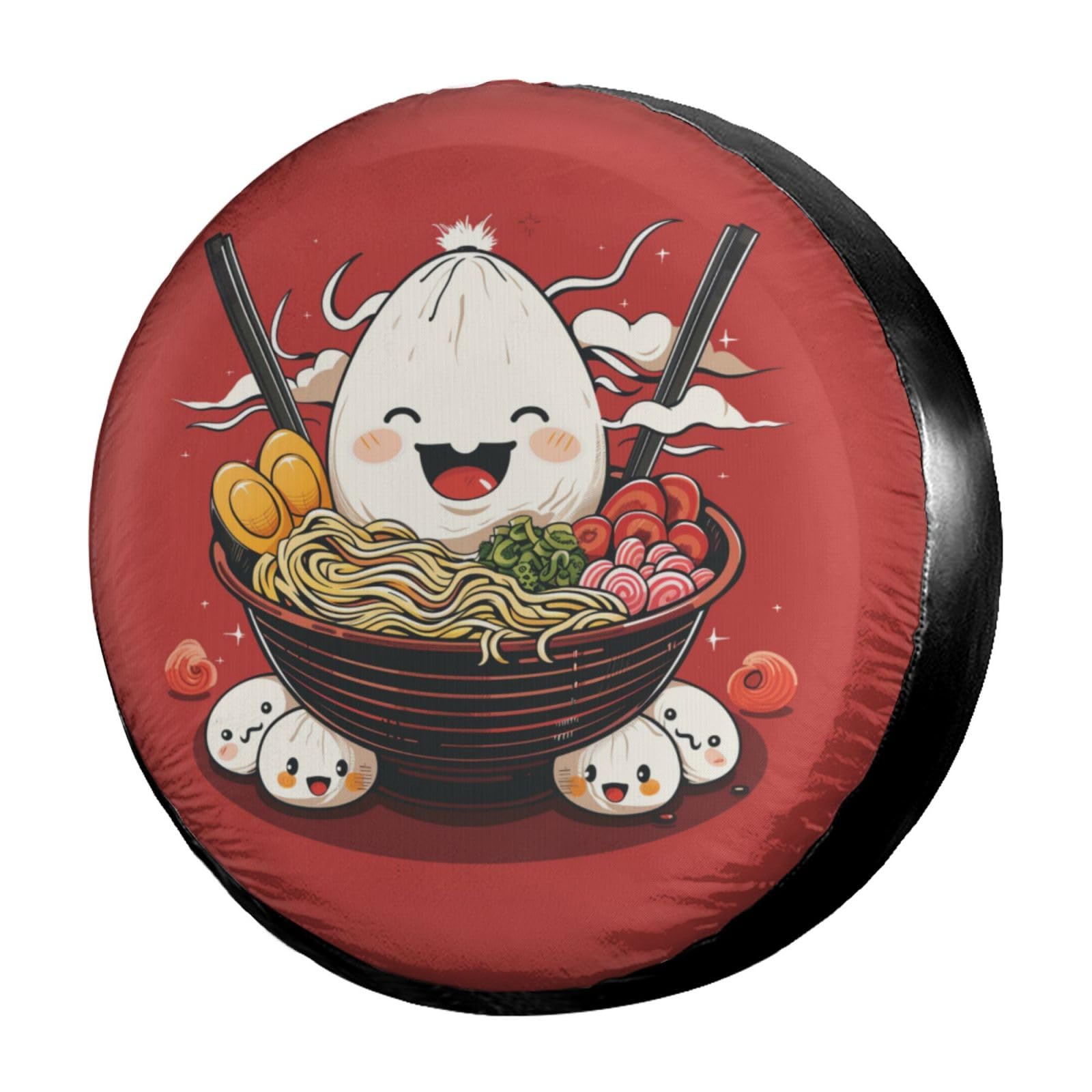 Dujiea Japanese Noodles Spare Tire Cover, Universal Wheel Tire Cover Waterproof Dust-Proof Tire Protectors for Trailer Rv SUV Truck Camper and Many Vehicle 14 15 16 17 Inch