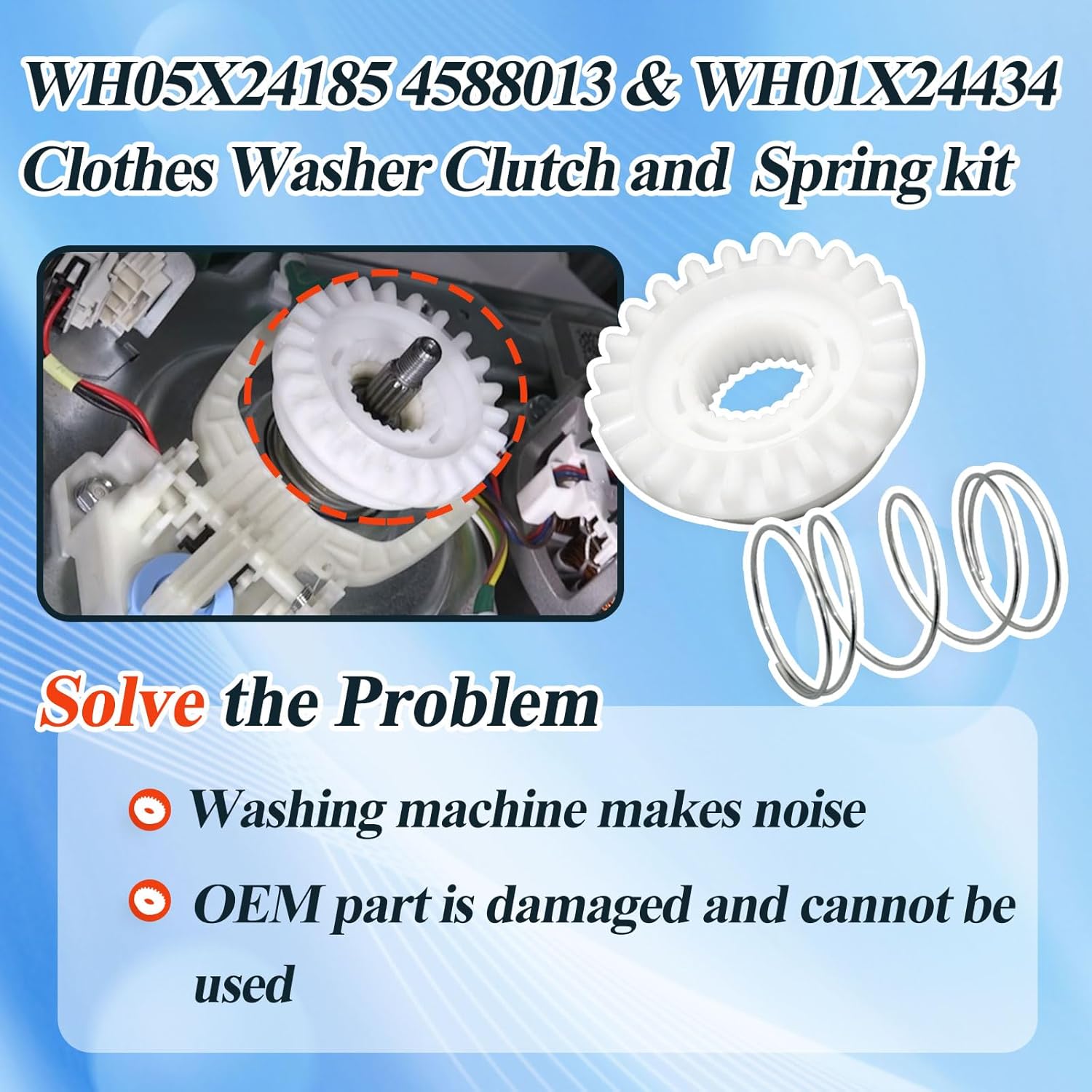 Generic 2Pcs WH05X24185 4588013 Washer Clutch Part Replacement, Replaces AP5993402 PS11729473