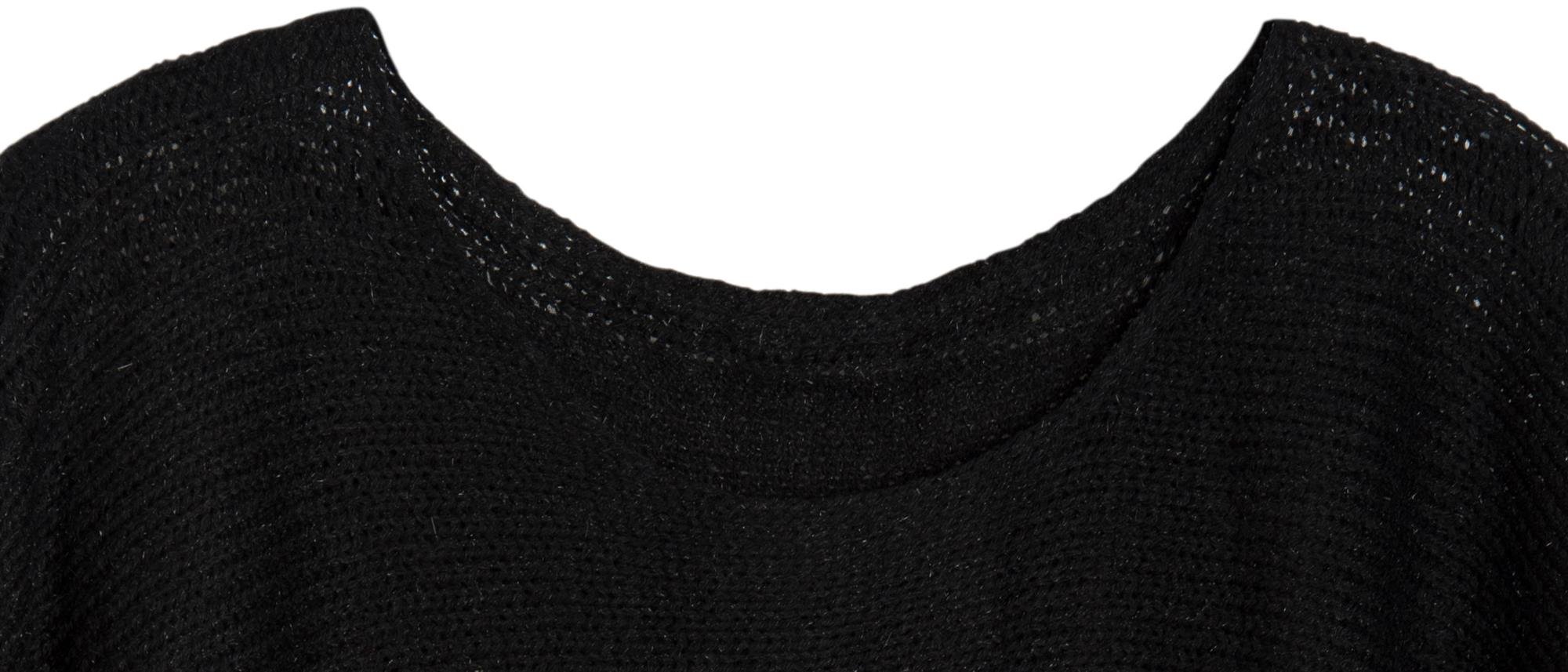styleBREAKER Strick Poncho mit Ärmeln und Zierknöpfen in edlem Schimmer, Rundhals, Damen 08010017, Farbe: